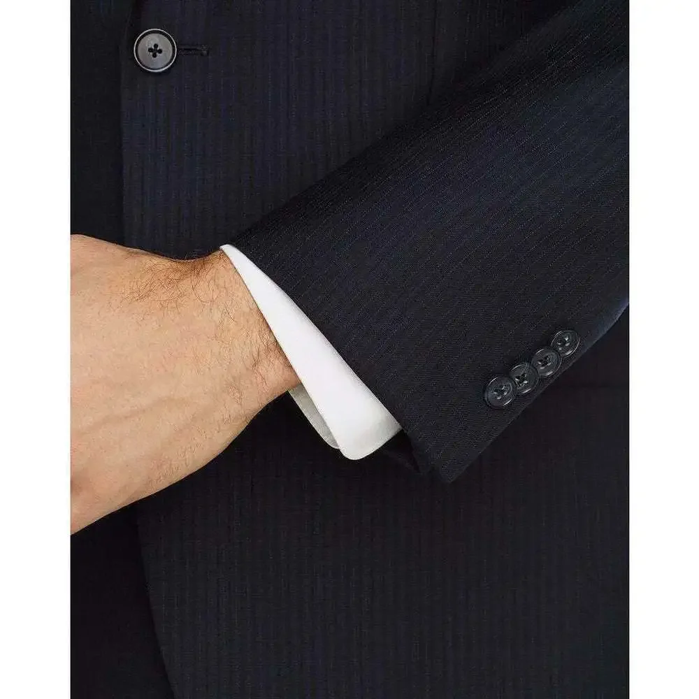 Michael Kors Tonal Pinstripe Classic Fit Suit Jacket 42 R 42R Navy $395